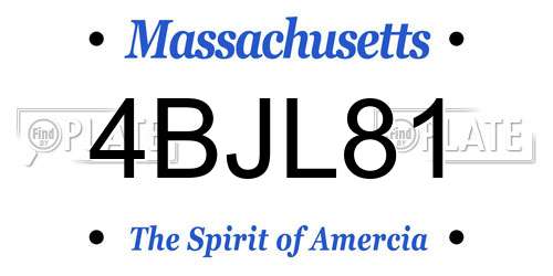 4BJL81 Massachusetts License Plate