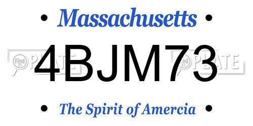 4BJM73 Massachusetts License Plate