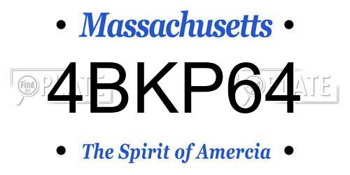 4BKP64 Massachusetts License Plate
