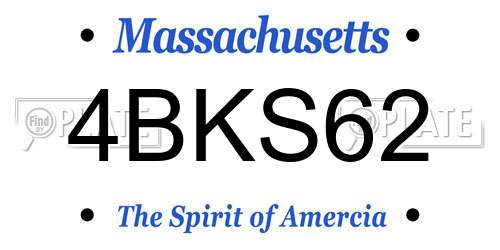 4BKS62 Massachusetts License Plate