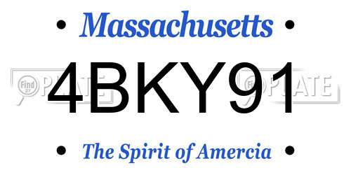 4BKY91 Massachusetts License Plate