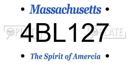 4BL127 Massachusetts License Plate