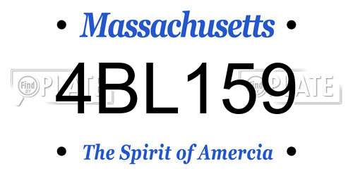 4BL159 Massachusetts License Plate