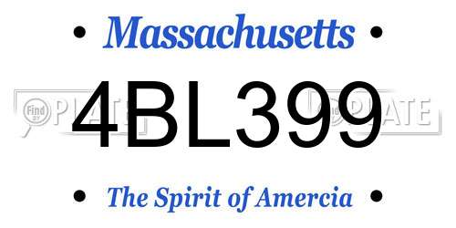 4BL399 Massachusetts License Plate