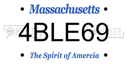 4BLE69 Massachusetts License Plate