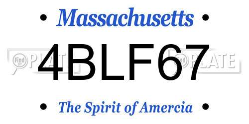4BLF67 Massachusetts License Plate