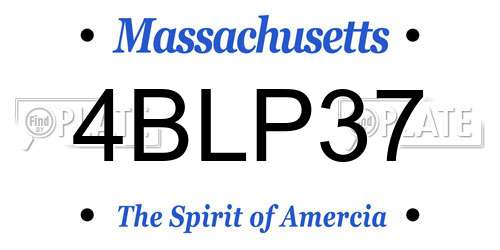4BLP37 Massachusetts License Plate