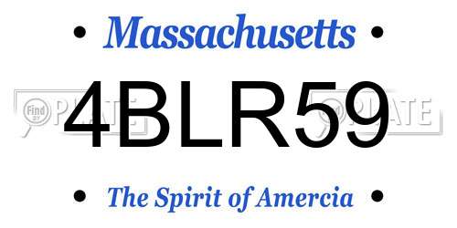 4BLR59 Massachusetts License Plate
