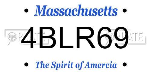 4BLR69 Massachusetts License Plate