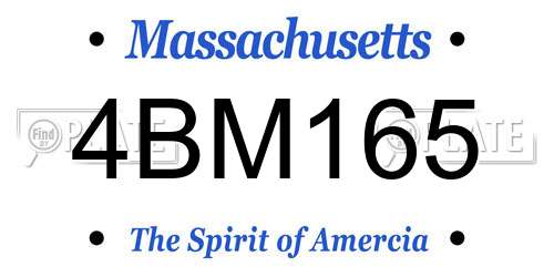 4BM165 Massachusetts License Plate
