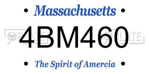 4BM460 Massachusetts License Plate