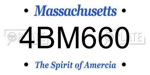 4BM660 Massachusetts License Plate