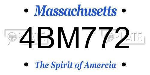 4BM772 Massachusetts License Plate