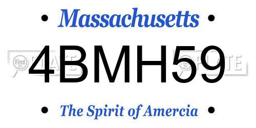4BMH59 Massachusetts License Plate