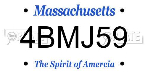 4BMJ59 Massachusetts License Plate