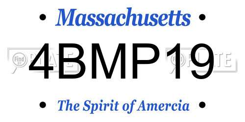 4BMP19 Massachusetts License Plate