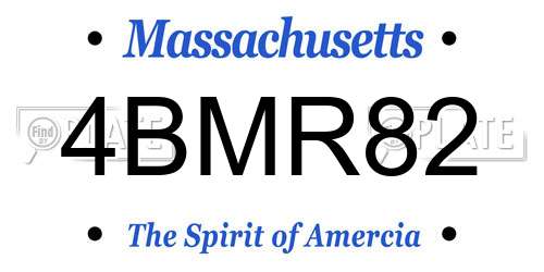 4BMR82 Massachusetts License Plate