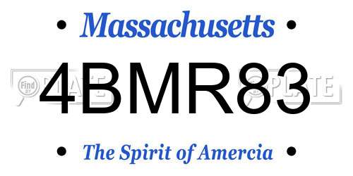 4BMR83 Massachusetts License Plate