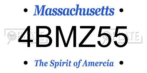4BMZ55 Massachusetts License Plate
