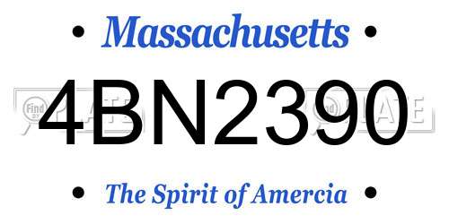 4BN2390 Massachusetts License Plate