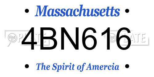 4BN616 Massachusetts License Plate