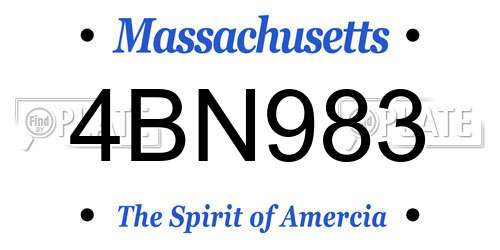 4BN983 Massachusetts License Plate