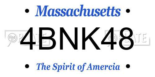 4BNK48 Massachusetts License Plate