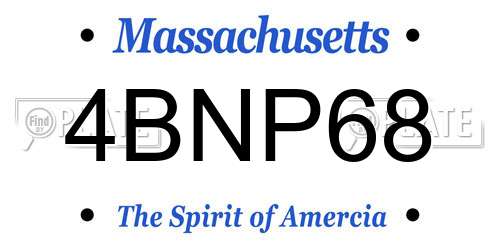 4BNP68 Massachusetts License Plate