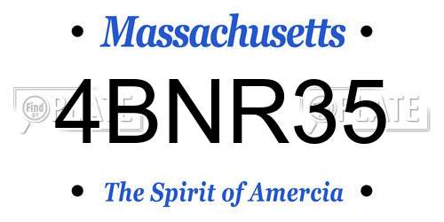 4BNR35 Massachusetts License Plate