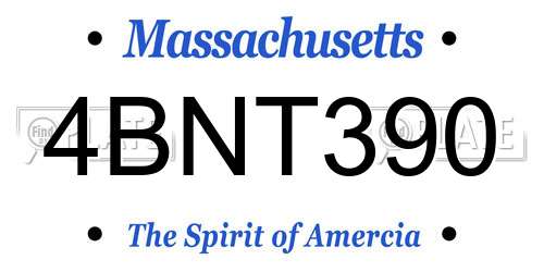 4BNT390 Massachusetts License Plate
