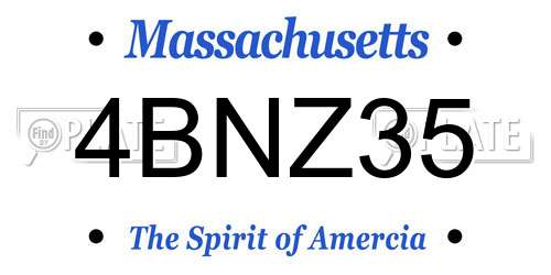 4BNZ35 Massachusetts License Plate