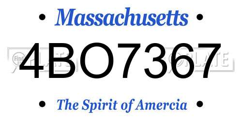 4BO7367 Massachusetts License Plate