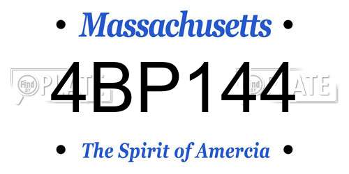 4BP144 Massachusetts License Plate