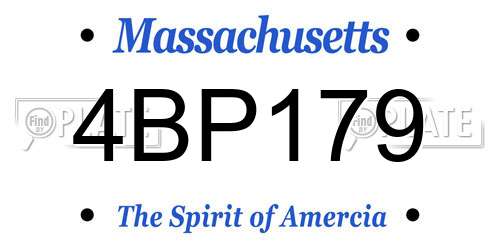 4BP179 Massachusetts License Plate