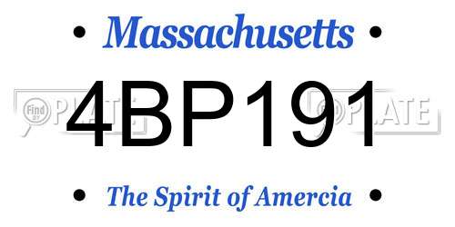 4BP191 Massachusetts License Plate
