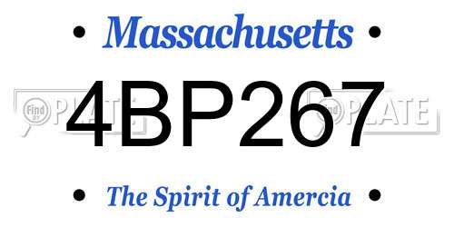 4BP267 Massachusetts License Plate