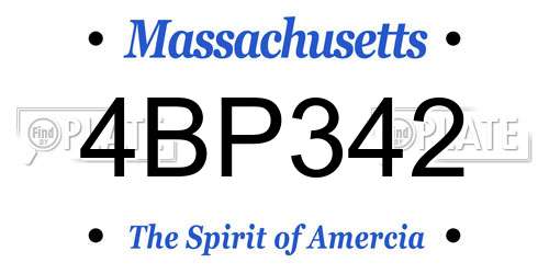 4BP342 Massachusetts License Plate