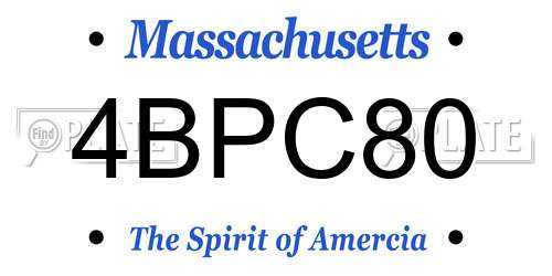 4BPC80 Massachusetts License Plate