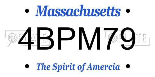4BPM79 Massachusetts License Plate