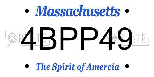 4BPP49 Massachusetts License Plate