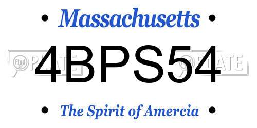 4BPS54 Massachusetts License Plate