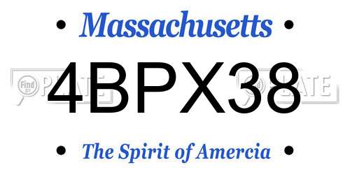 4BPX38 Massachusetts License Plate