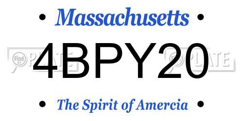 4BPY20 Massachusetts License Plate