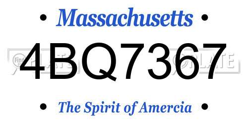 4BQ7367 Massachusetts License Plate