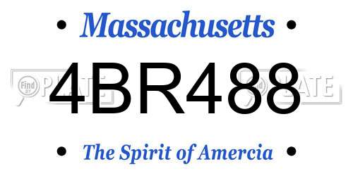 4BR488 Massachusetts License Plate