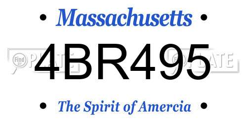 4BR495 Massachusetts License Plate