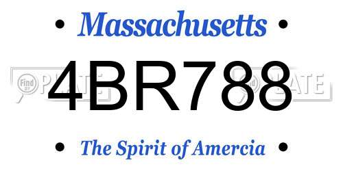 4BR788 Massachusetts License Plate