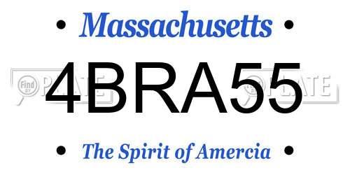4BRA55 Massachusetts License Plate