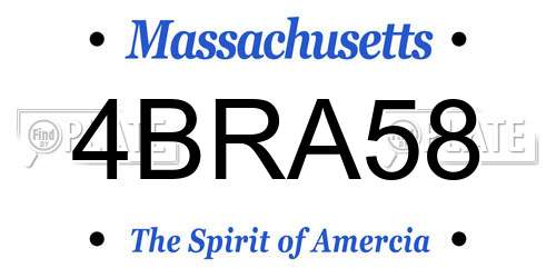 4BRA58 Massachusetts License Plate