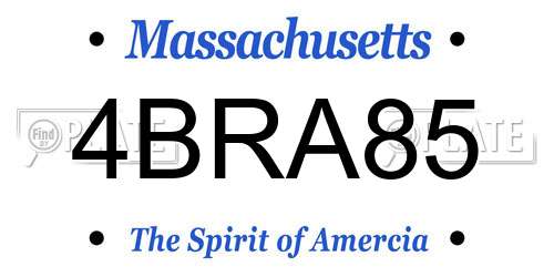 4BRA85 Massachusetts License Plate